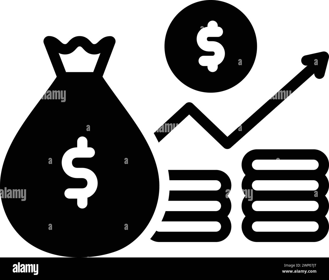 Icon for inflation,money bag Stock Vector