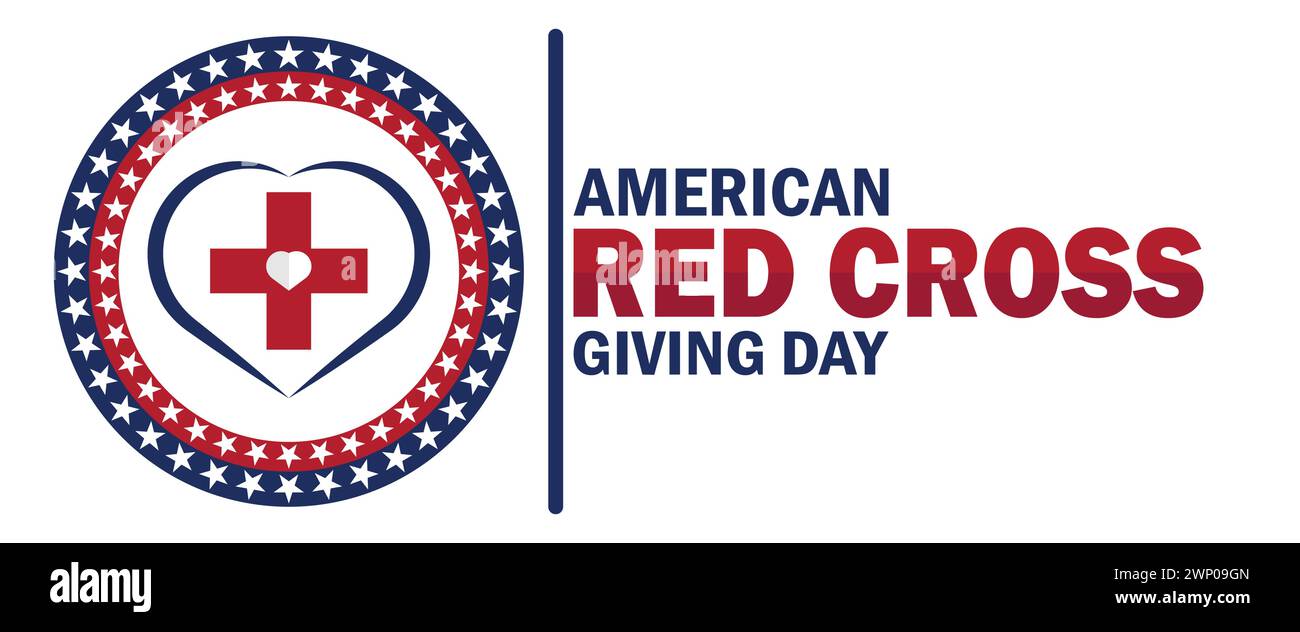 American Red Cross Giving Day. Suitable for greeting card, poster and
