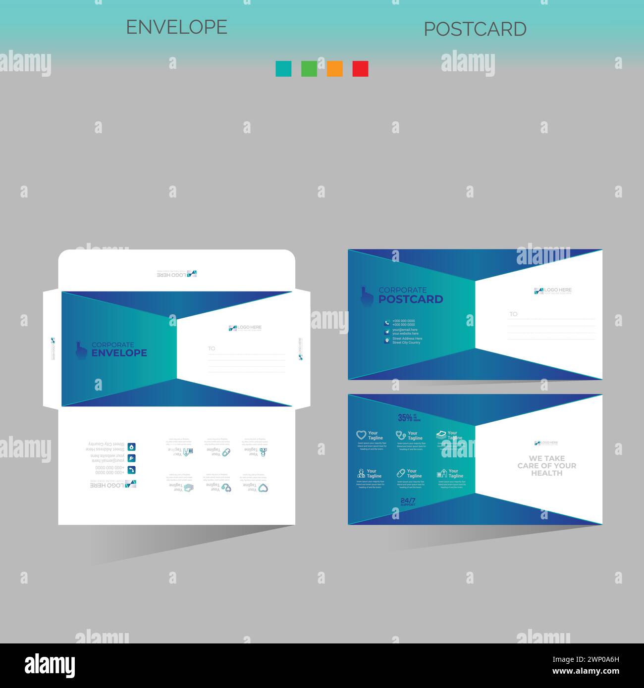 vector made envelope and postcard for any best company use Stock Vector ...