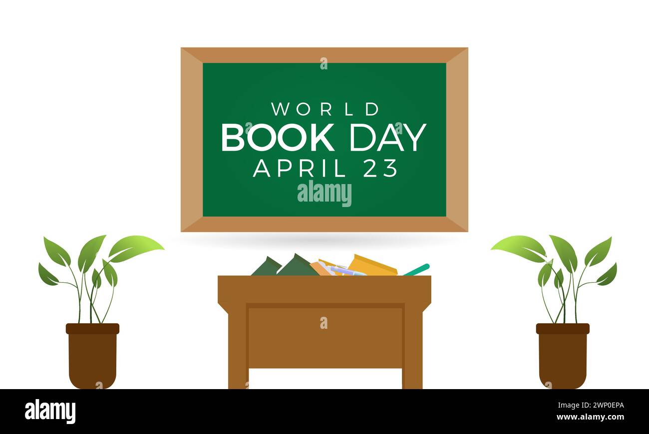 World Book Day celebrated every year of April 23, Vector banner, flyer, poster and social medial template design. Stock Vector