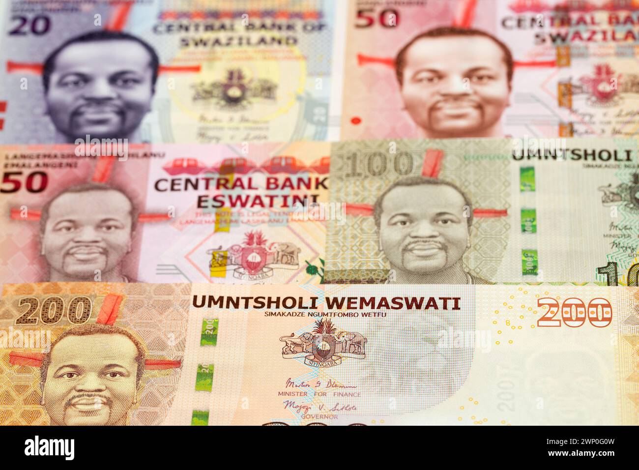 Swazi money - lilangeni a business background Stock Photo