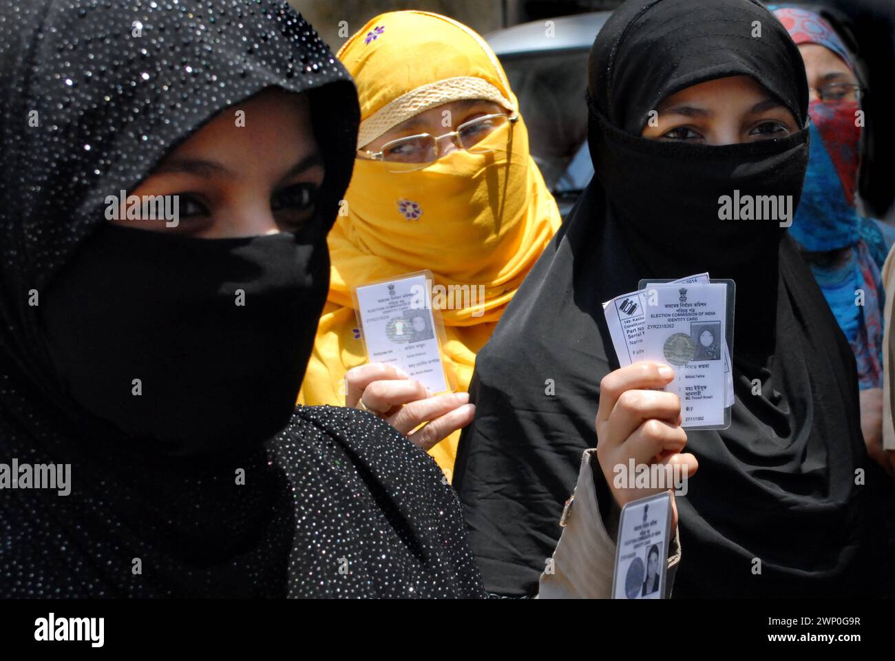 India's 16th Parliamentary Elections in 2014. The world's largest democratic exercise involved a staggering 814 million voters flooding the polling booths around the country. Kolkata, West Bengal, India. Stock Photo