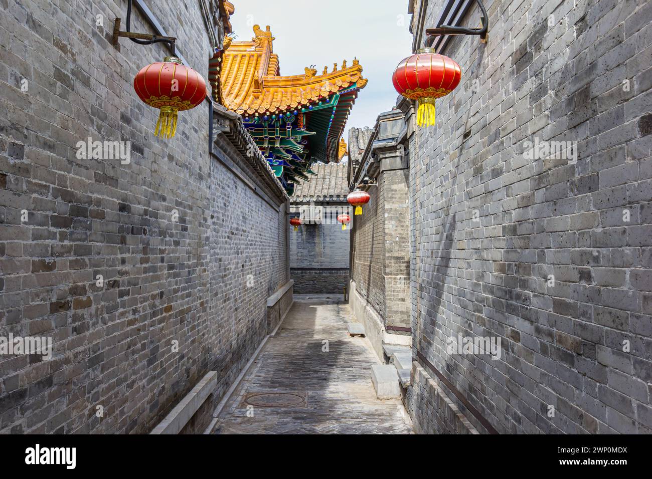 Historic narrow street in Yangliuqing town in Tianjin, China Stock Photo