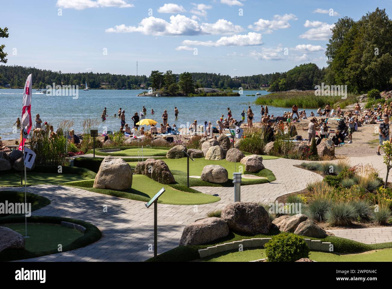 Trosa Havsbad in the Södermanland area, surrounded by magnificent archipelago views Stock Photo