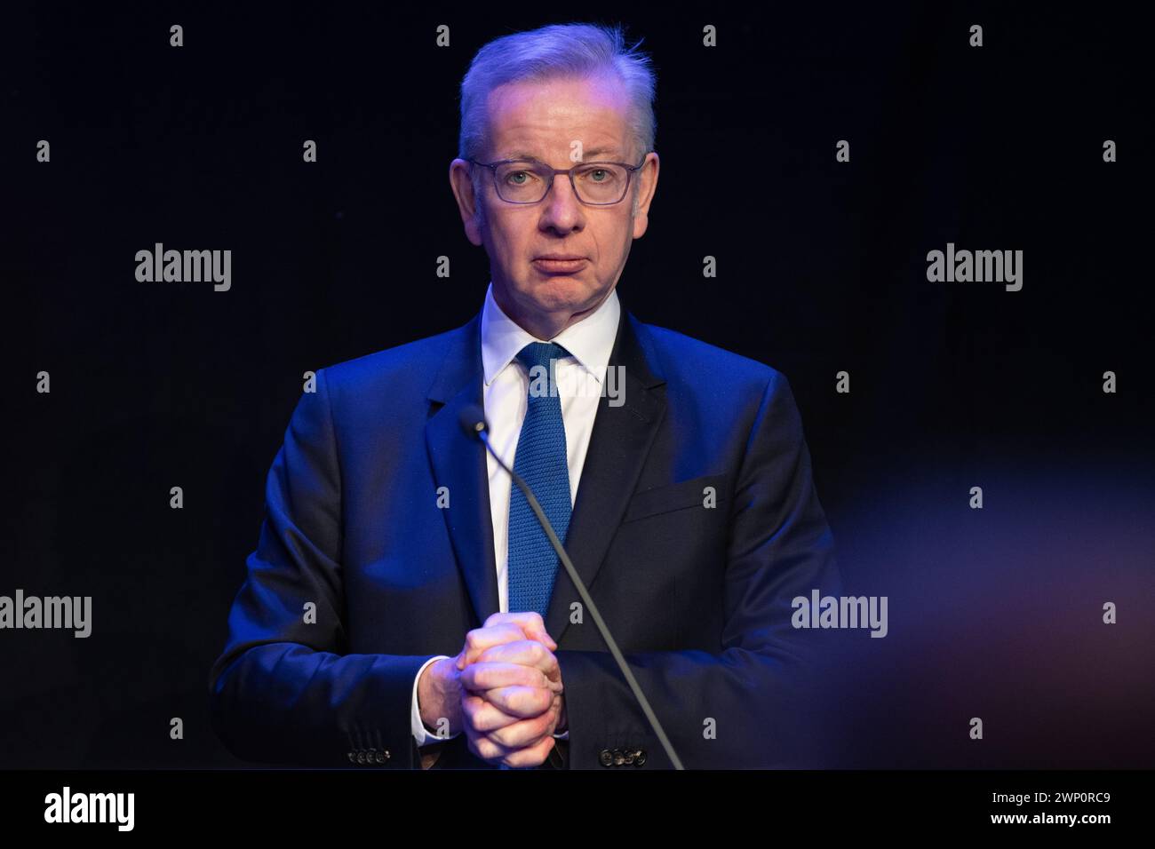 Michael Gove speaking at the Scottish Conservative Party Conference, Aberdeen, Scotland 2024 Stock Photo