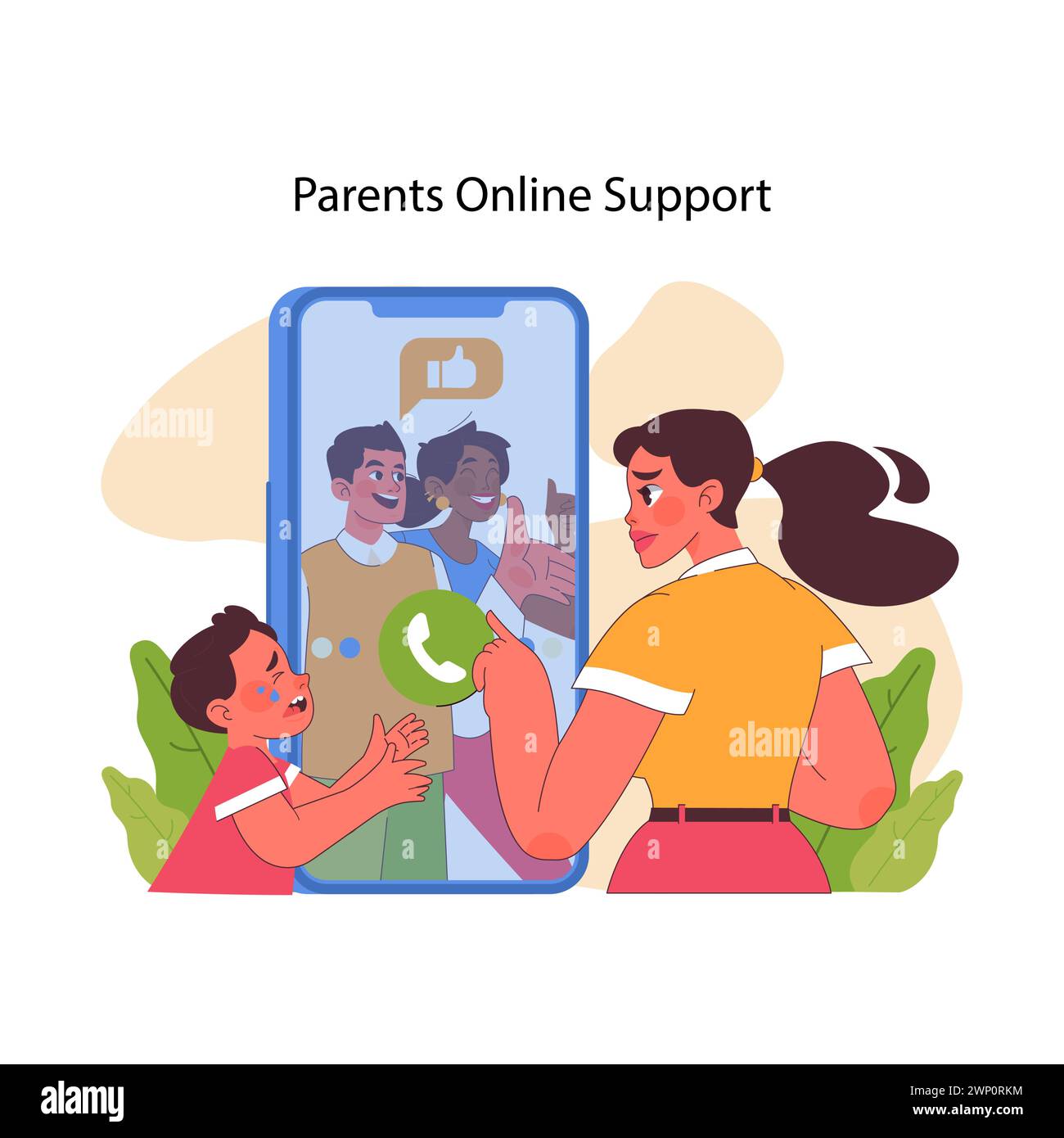 Smartphone talking parents Stock Vector Images - Alamy