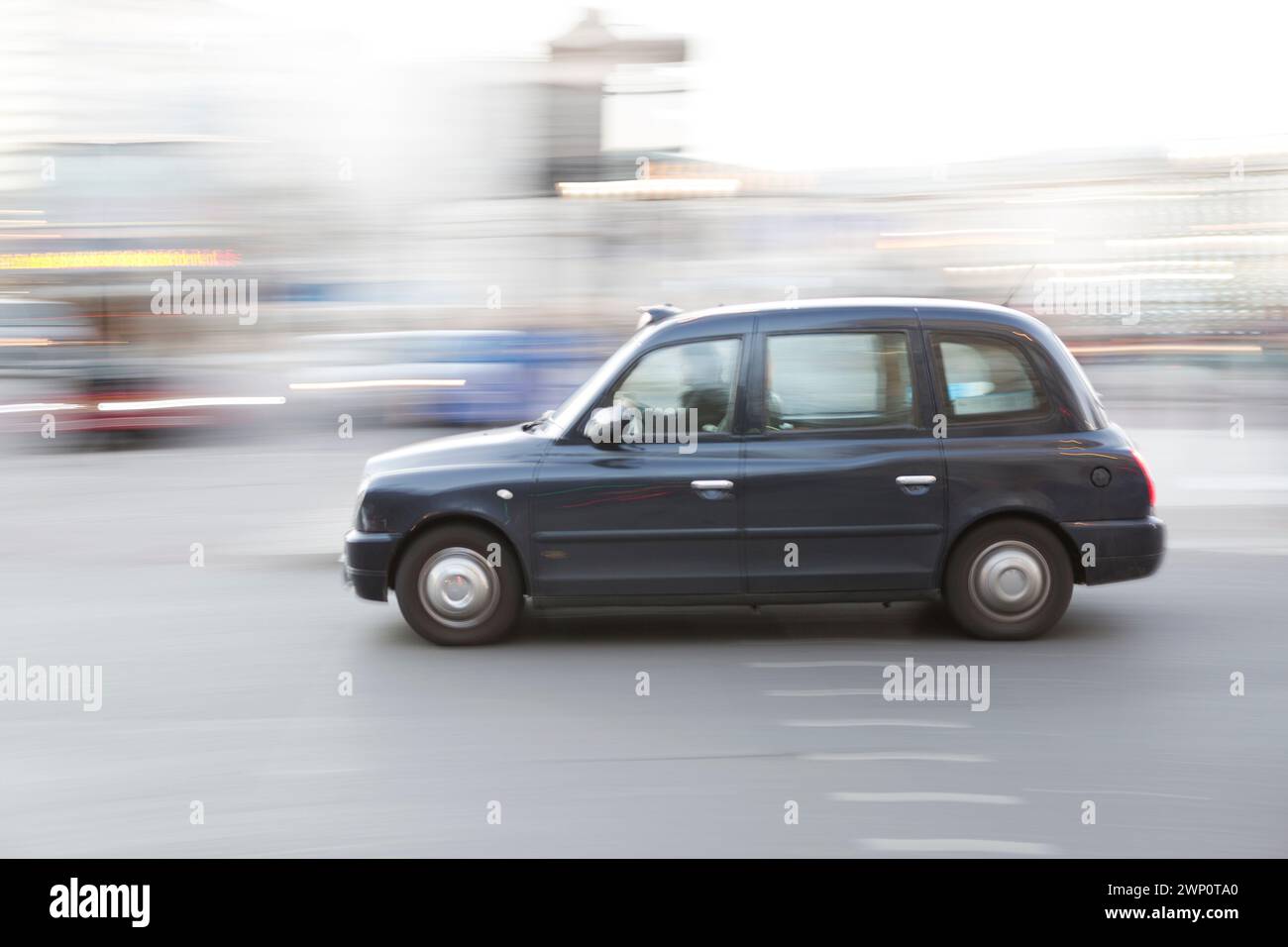 UK, London,  black London taxi cab. Stock Photo