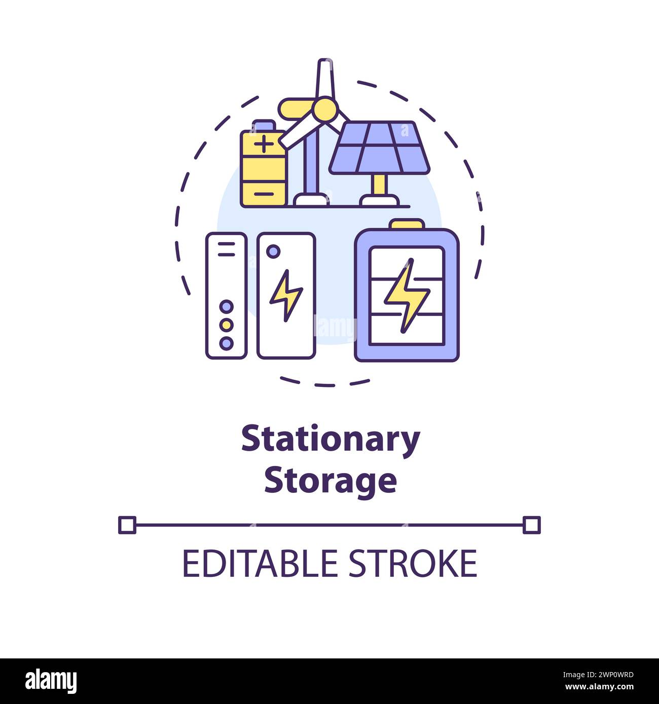 Stationary storage multi color concept icon Stock Vector