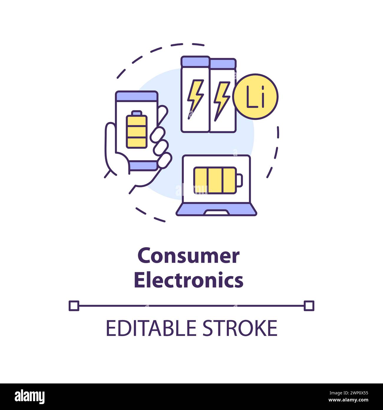 Consumer electronics multi color concept icon Stock Vector