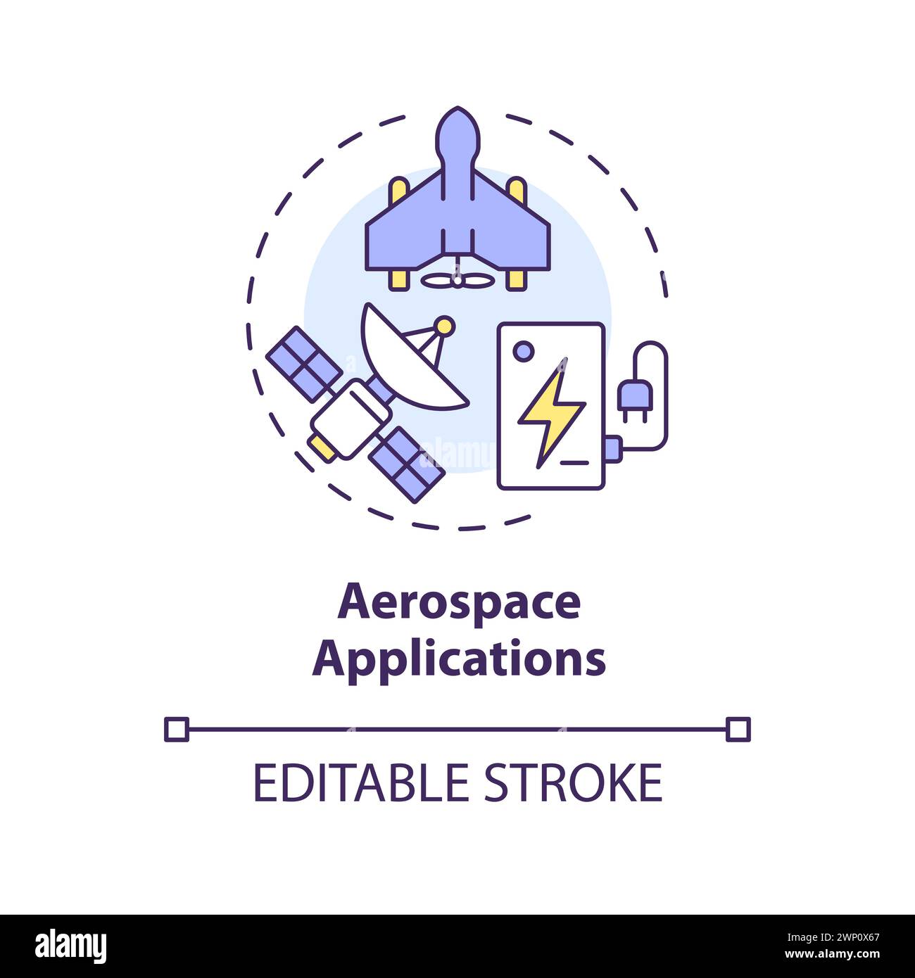 Aerospace applications multi color concept icon Stock Vector Image ...