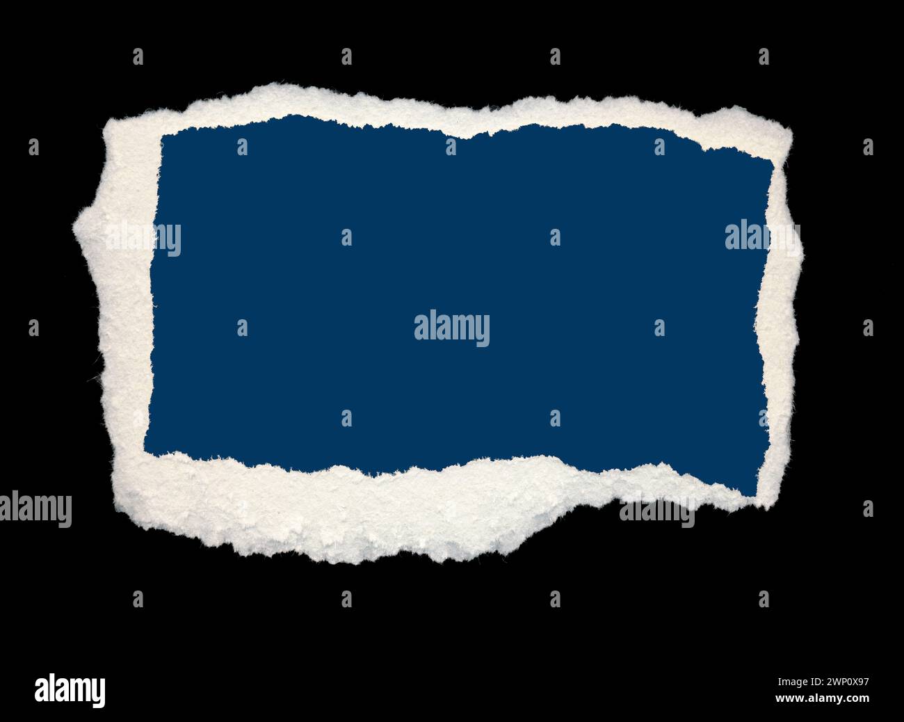 Torn piece of blue paper, background for banner. Blank paper piece ...