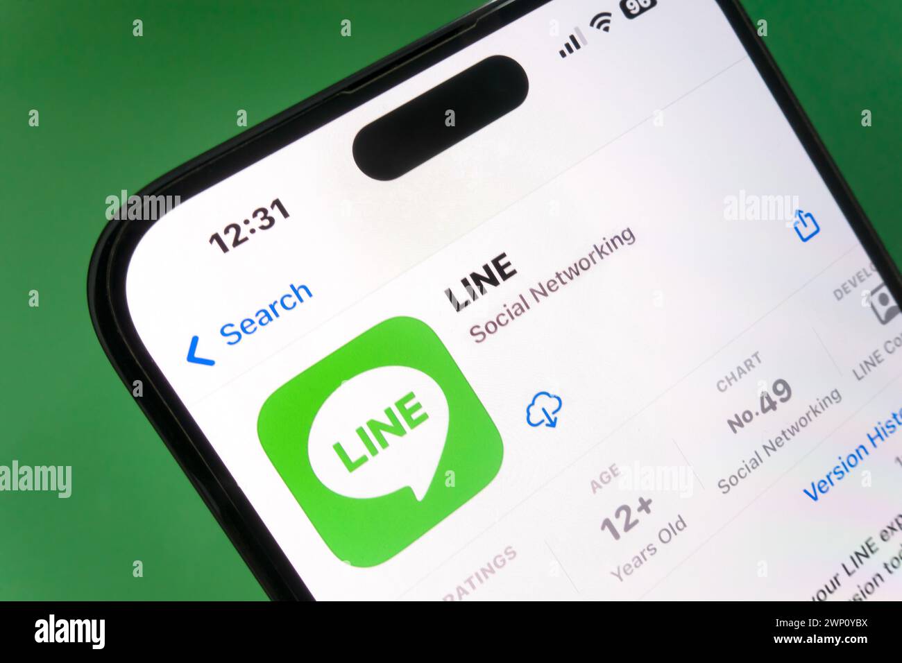 Nanning, China - Feb 22, 2024. Line app on a smartphone. Line is an instant messaging and social networking service. Stock Photo