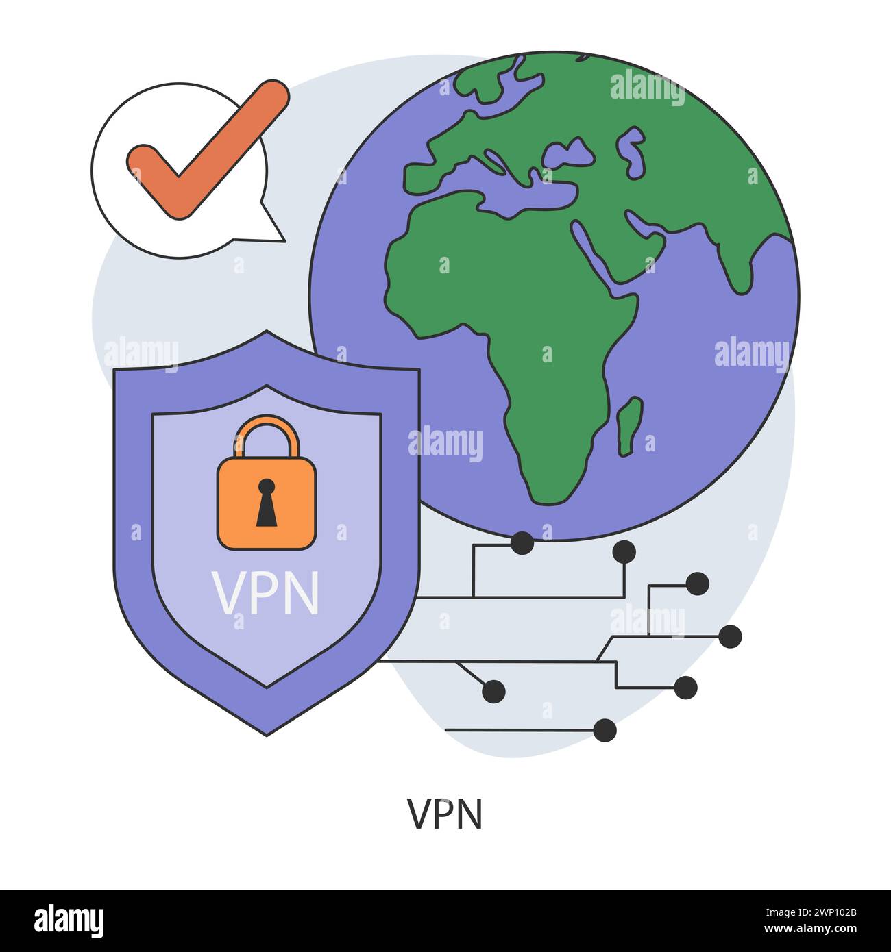 VPN service. Virtual private network access. Secure Internet connection ...