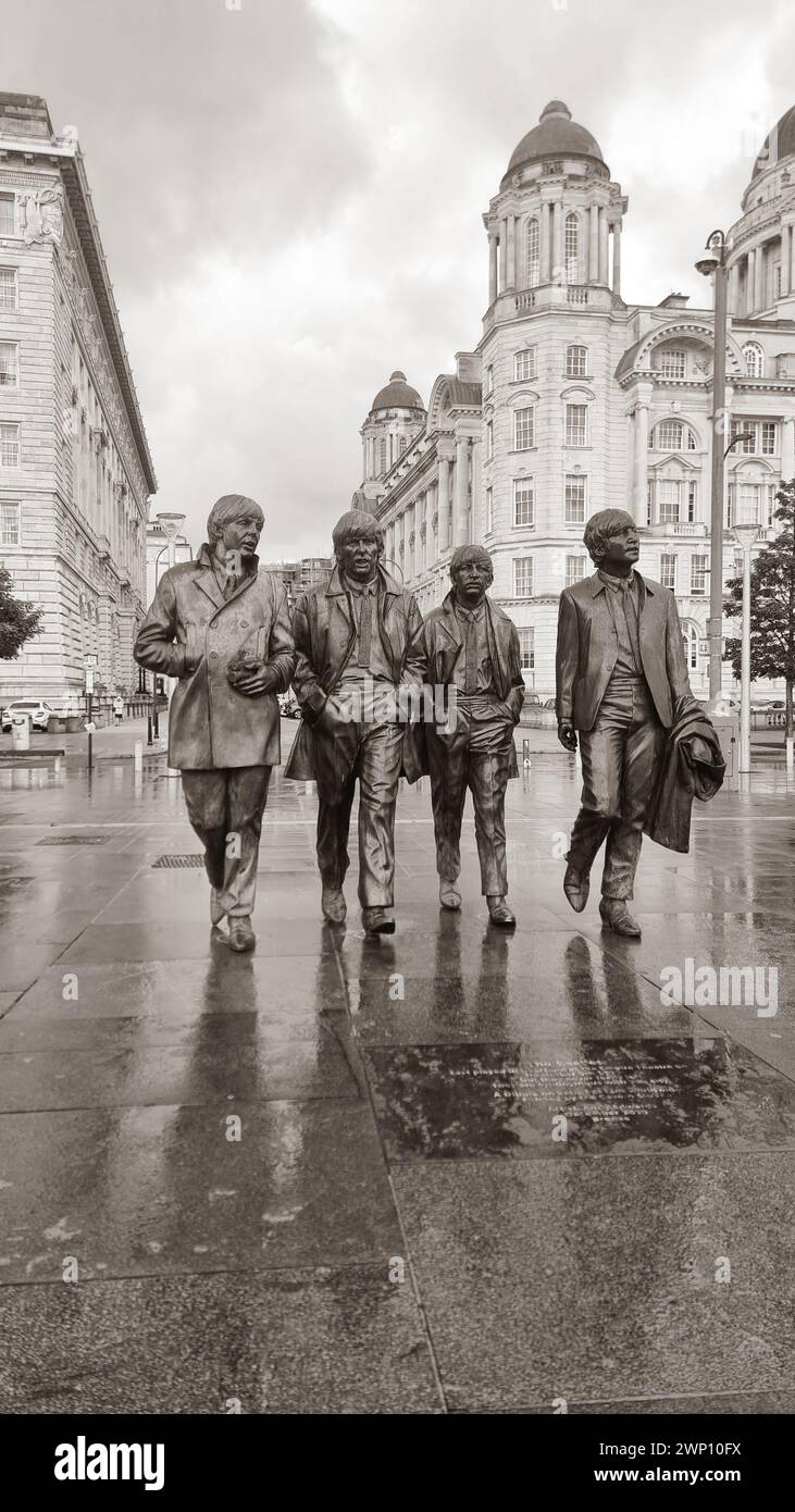 Melodies of memory. The Beatles monument in Liverpool, UK. 6. 20. 2023 Stock Photo