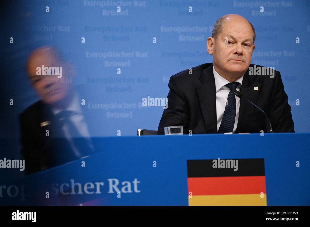 Brussels, Belgium. 05th Mar, 2024. File photo - Federal Chancellor Olaf Scholz press conference after the European Summit, in Brussel's, Belgium on 21 October 2022, - The German Defense Ministry has announced that it is investigating possible wiretapping of confidential discussions between high-ranking officers of its air force on the war in Ukraine, which were broadcast on social networks on Friday, and first posted online by the editor-in-chief of the Russian state channel RT Margarita Simonyan. Photo by Aleksiej Witwicki/ABACAPRESS.COM Credit: Abaca Press/Alamy Live News Stock Photo