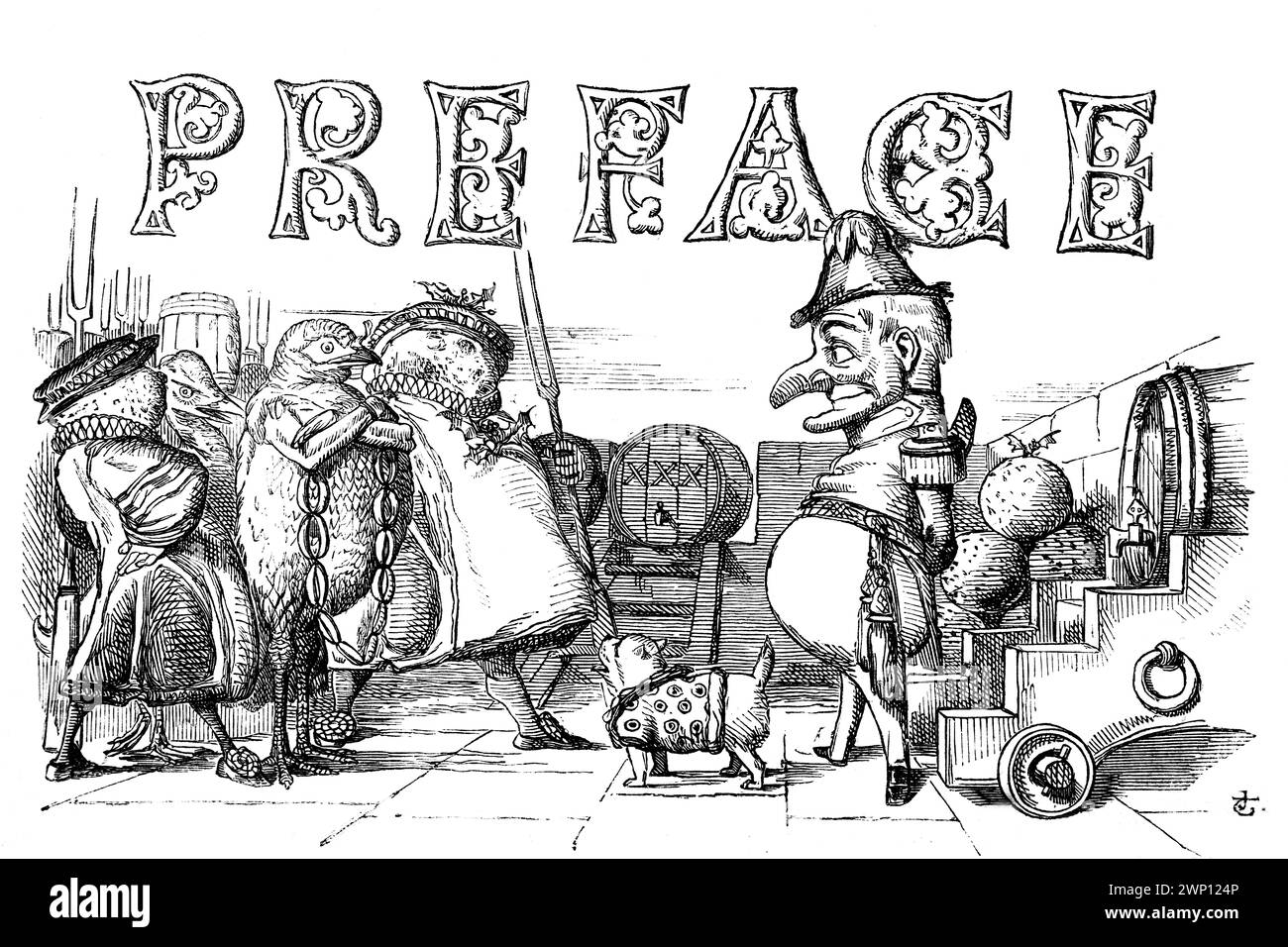 1852 preface illustration of Mr Punch by John Tenniel, from of Punch Magazine Volume XXIII Stock Photo