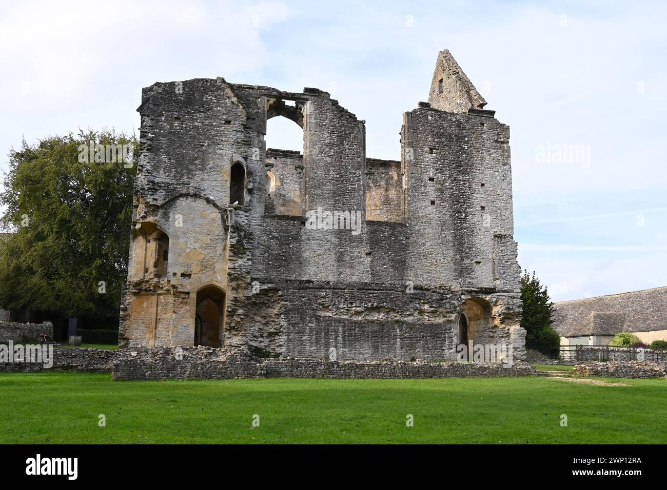 Ruins of 15th century Oxfordshire manor house Minster Lovell Hall UK ...