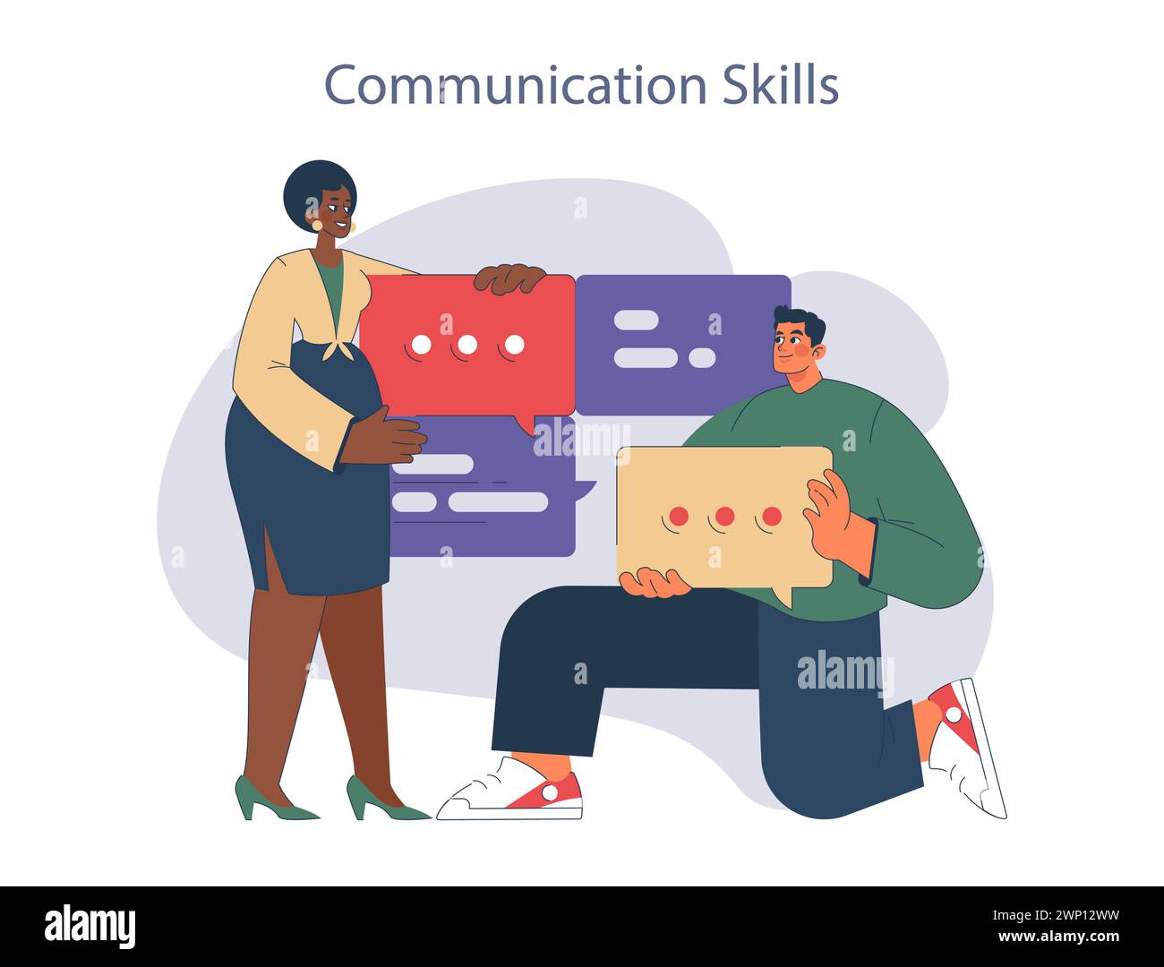 Communication skills concept. Engaging dialogue and exchange of ideas ...