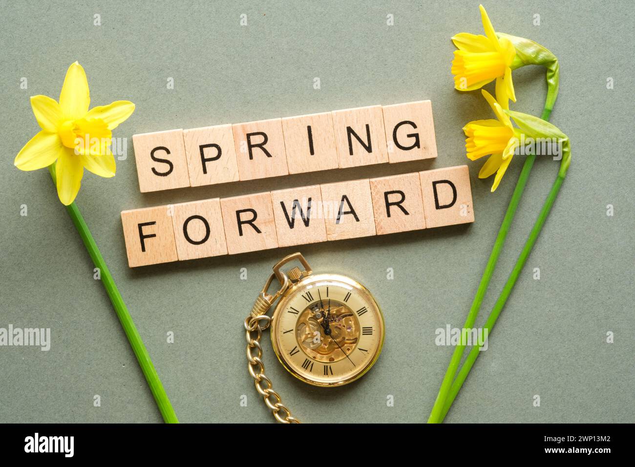 Spring Forward for daylight saving Stock Photo