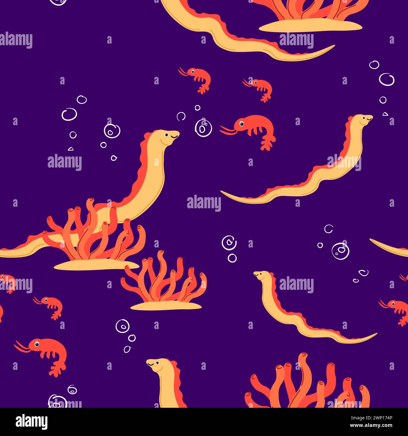 Seahorses and Shrimp Sea Texture Stock Vector Image & Art - Alamy