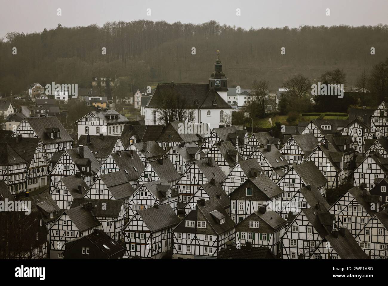 Freudenberg, Germany. 05th Mar, 2024. Half-timbered houses stand in the ...