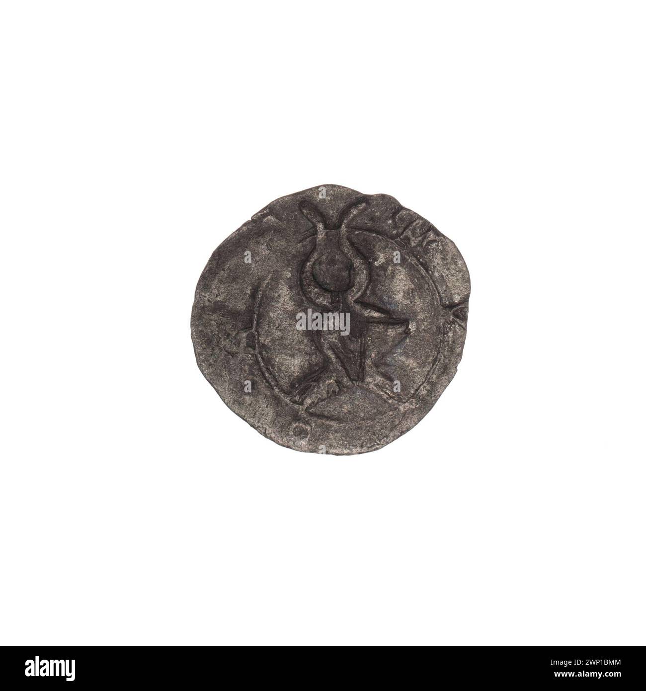 heller; Miko 15th century (1401-00-00-1500-00-00);beak's helmet (iconography), helmet with horns (iconogr.), Helmets, city coins, Eagles Stock Photo
