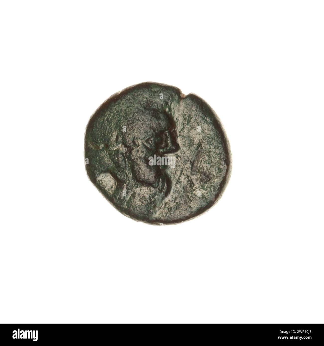 A brown coin from Pantikapaion, 250 BC, featuring a satyr with bow and ...