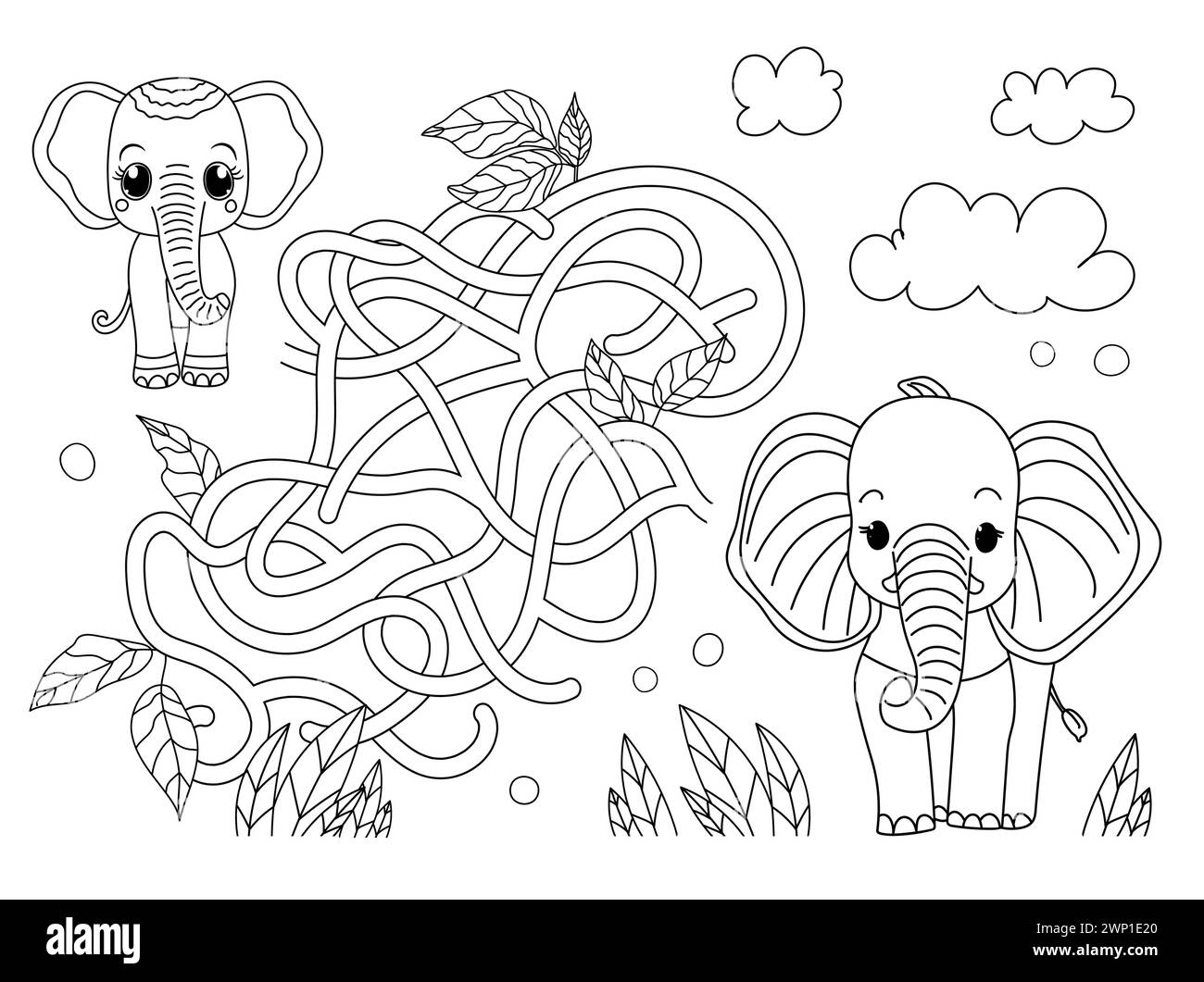 help-the-baby-elephant-reach-its-mother-in-this-engaging-labyrinth