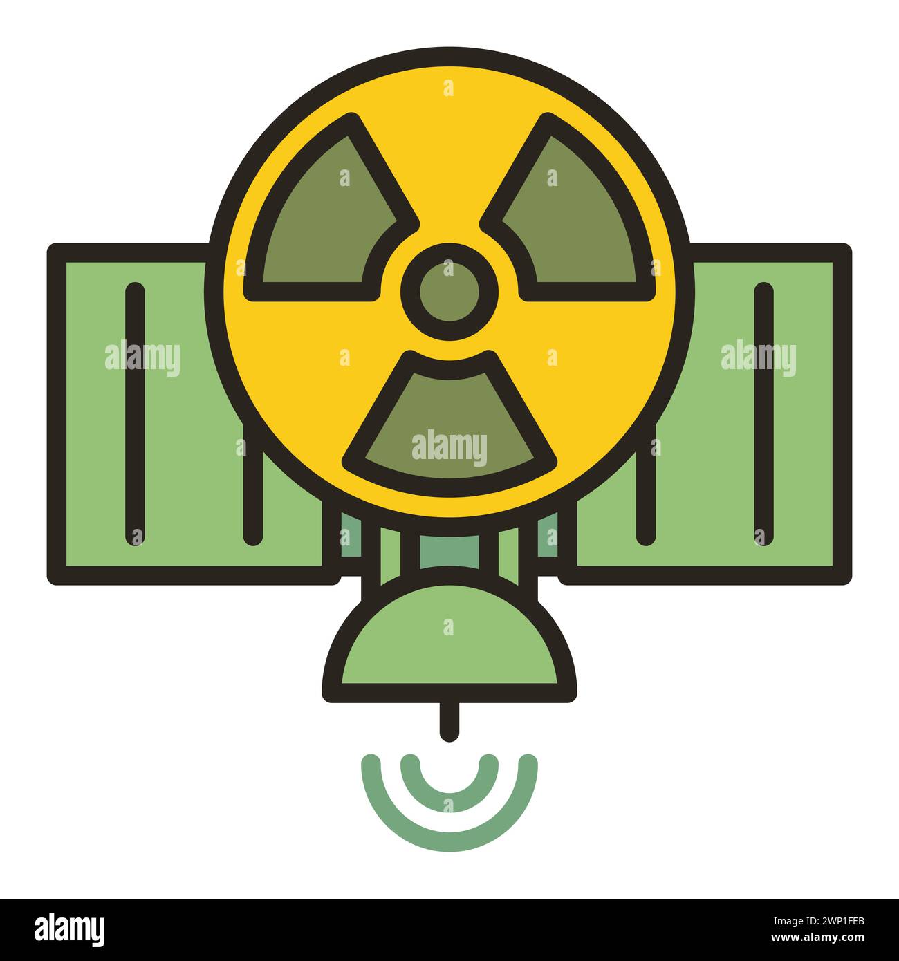 Satellite with Nuclear Weapon vector concept colored icon or symbol Stock Vector