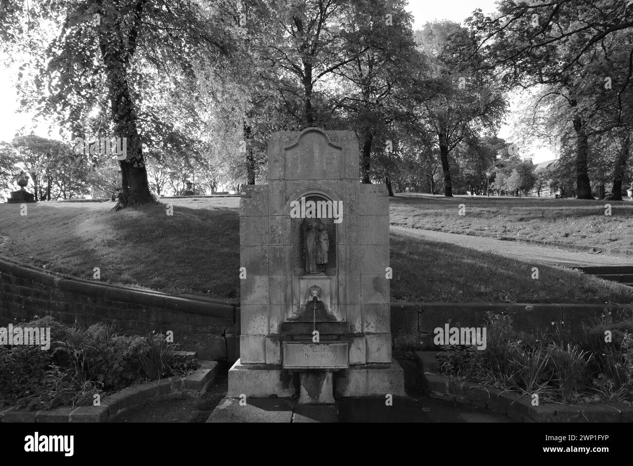 St Annes Well in the market town of Buxton, Peak District National Park, Derbyshire, England, UK Stock Photo