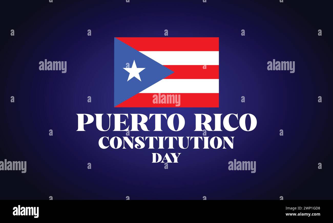 Puerto Rico Constitution Day With Usa flag illustration design Stock