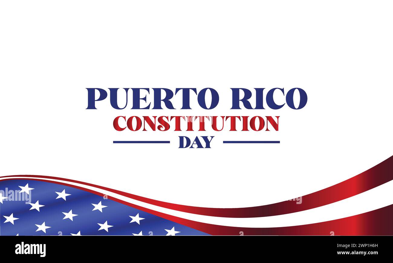 Puerto Rico Constitution Day With Usa flag illustration design Stock