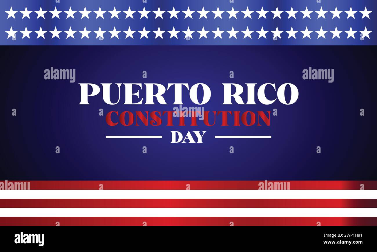 Puerto Rico Constitution Day With Usa flag illustration design Stock