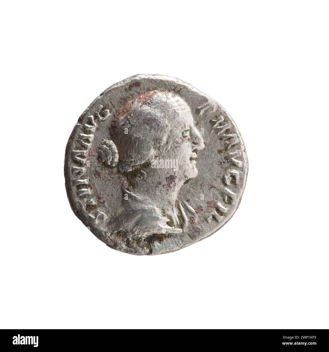 denarius; Faustina M Osza (Ca 130-176; Roman Empress 161-176); 147-161 (147-00-00-161-00-00); Stock Photo