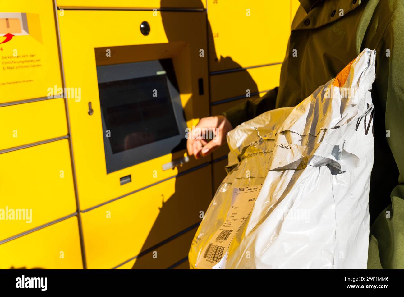 Augsburg, Bavaria, Germany February 25, 2024 A man sends back a