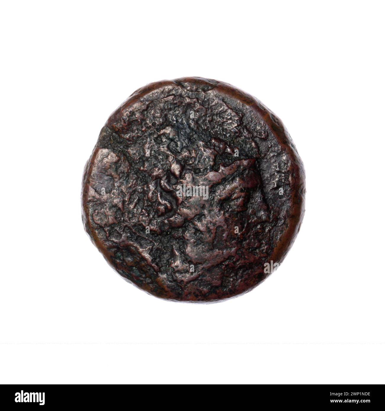 Brown coin; Pantikapaion; the beginning of the first century BC (-100-00-00--91-00-00);Artemida (mitol. Stock Photo