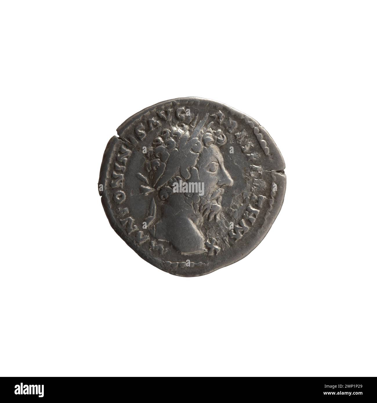 This denarius coin from 166 AD depicts Roman Emperor Marcus Aurelius ...