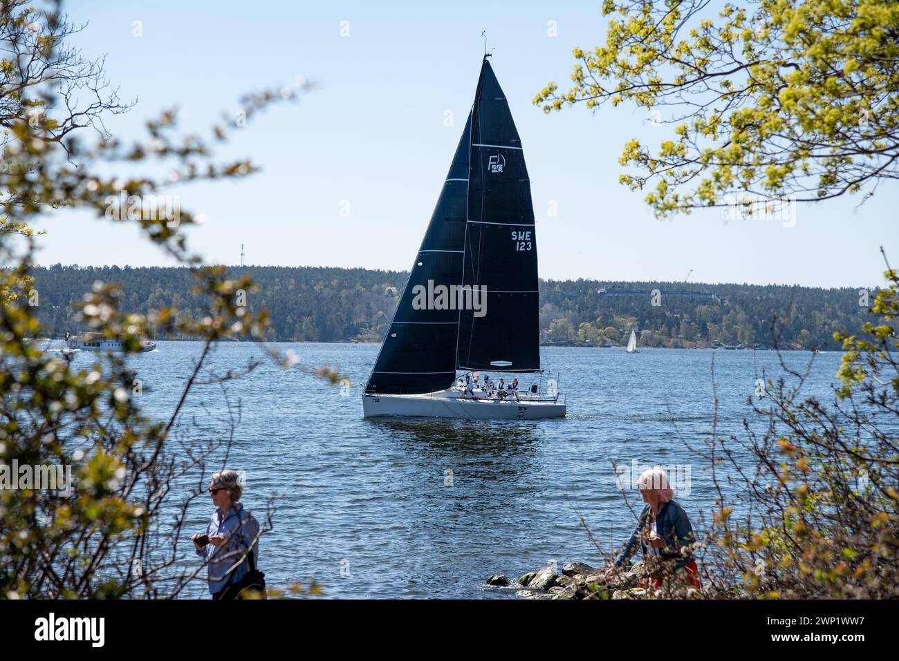 Lidingö runt 2023 regatta Stock Photo