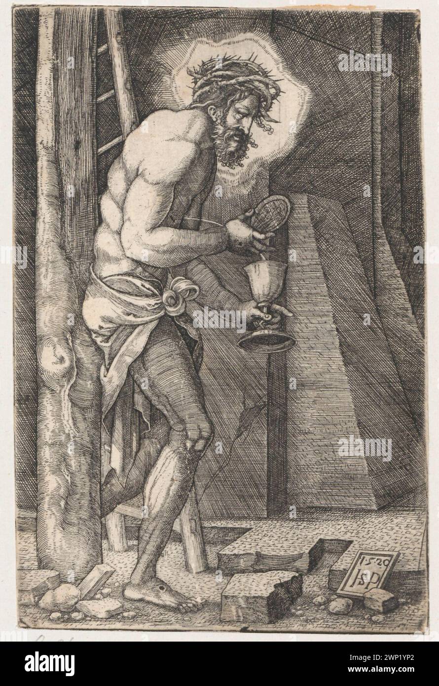 Engraving 'Christ Died' by Sebald Beham (1500-1550), dated 1520 ...