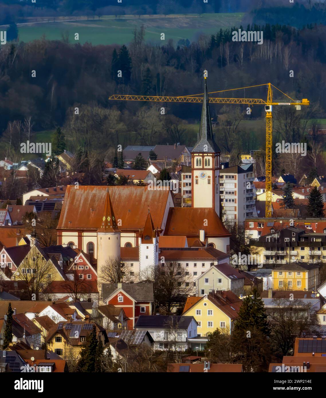 05.03.2024, Mindelheim im Unterallgäu, Luftbilder, Stadt der Türme