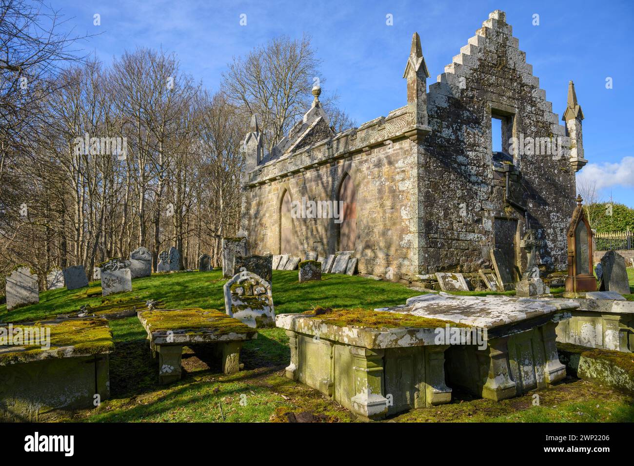 Dun, Old Parish Church on the grounds of House of Dun near Montrose, Angus, Scotland, UK Stock Photo