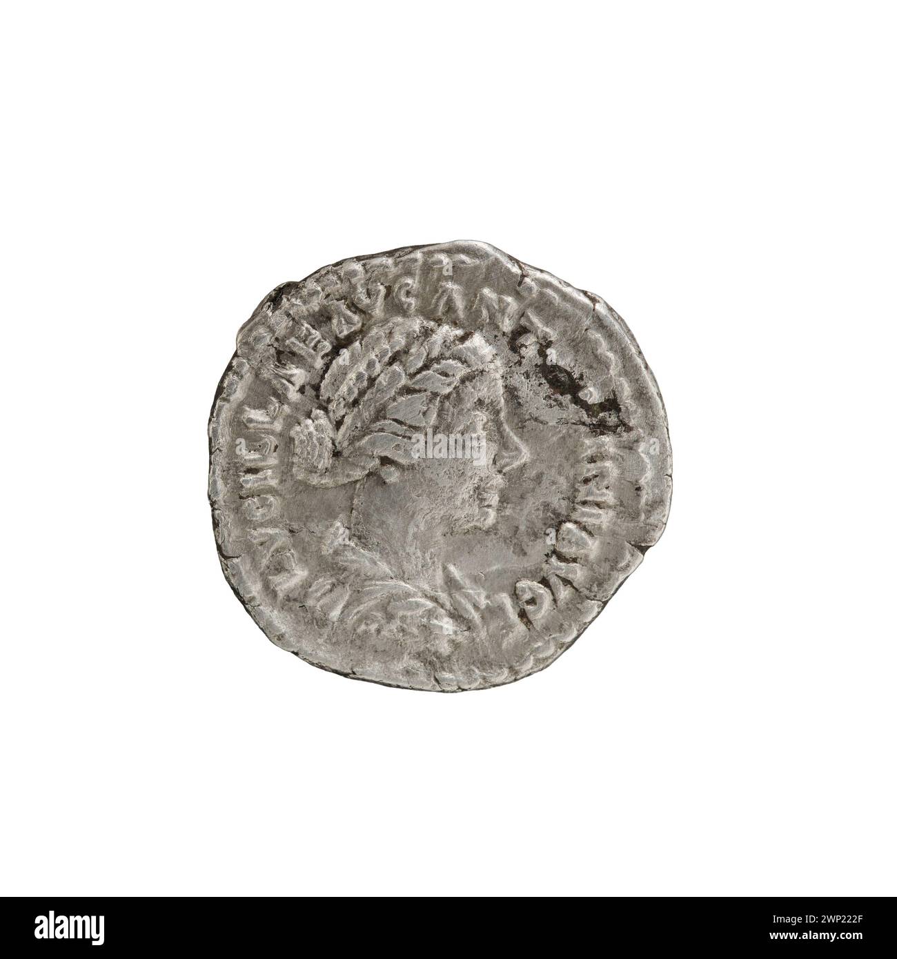 denarius; Lucius Werus (130-169; Roman emperor 161-169), Lucylla (149-182; Roman Empress 164-169); 164-169 (164-00-00-169-00-00); Stock Photo