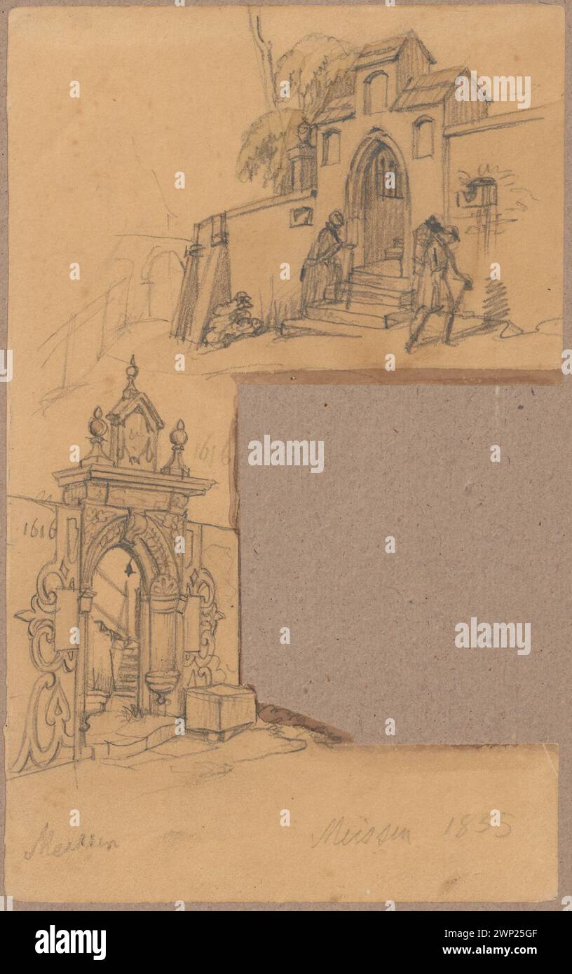 Misery. Gate views - two sketches; Lesser, Aleksander (1814-1884); 1835 ...