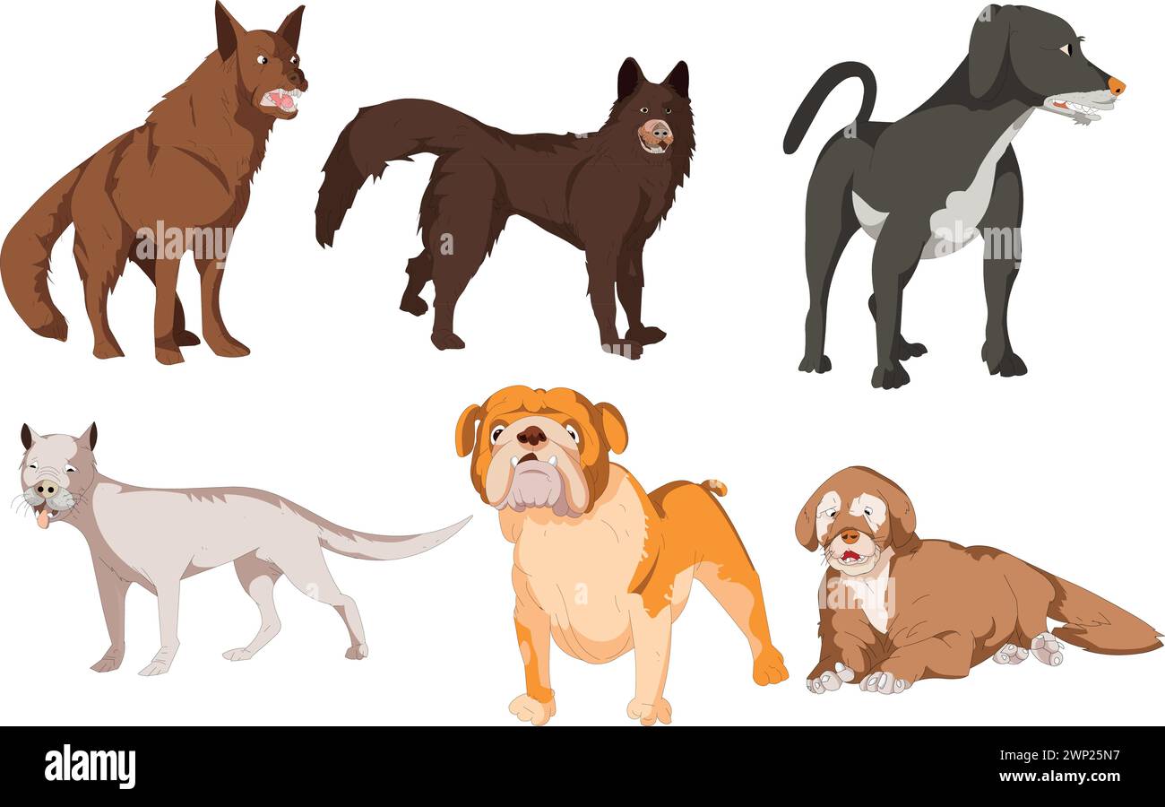 Animals collection, isolated on white background Stock Vector