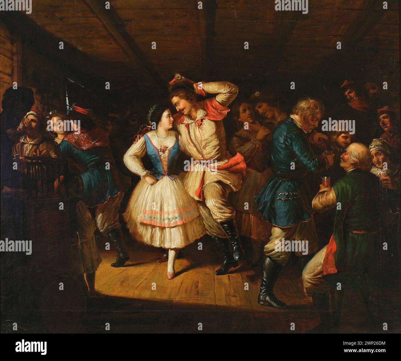 Dancel's Inn An 1851 artwork by W. Baka Owow showing a Krakowiak, a traditional ...