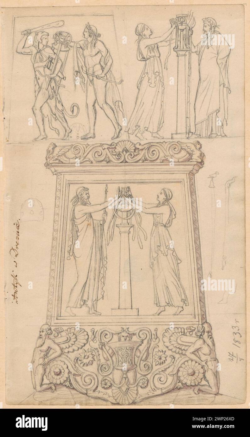 This 1833 painting by Aleksander Lesser depicts a marble Greek Triple ...
