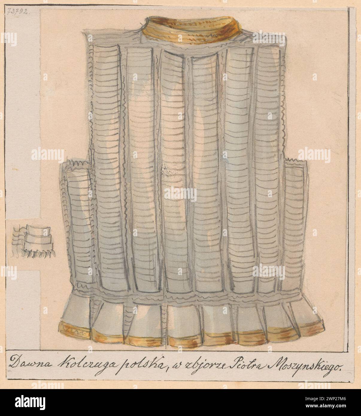 A former Polish chain mail (Bechter) from the collection of Piotr Moszy Lesser, Aleksander (1814-1884); 1830-1883 (1830-00-00-1883-00-00);Kazimierz (Kraków - district), Lesser, Aleksander (1814-1884), Lesser, Wiktor Stanisław Zygmunt (Baron - 1853-1935), Moszyński, Piotr (1800-1879) - collections, Bechter (Militaria), Dar (provenance), Chainquet, Church of St. Jana (Vilnius), Militaria, armor, crafts, armor, knight armor Stock Photo