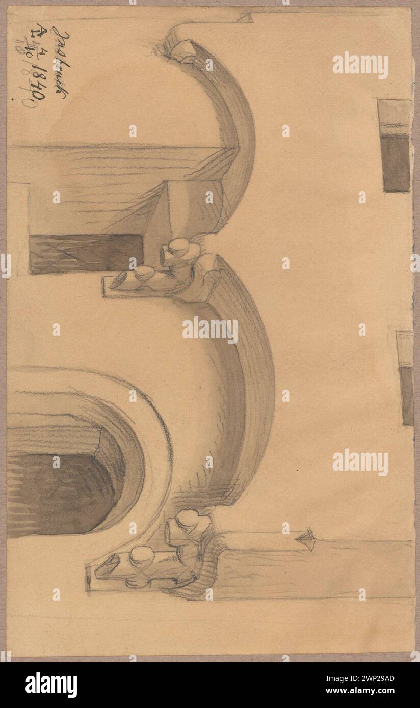 Sketch by Aleksander Lesser from 1840 showing a building fragment in ...