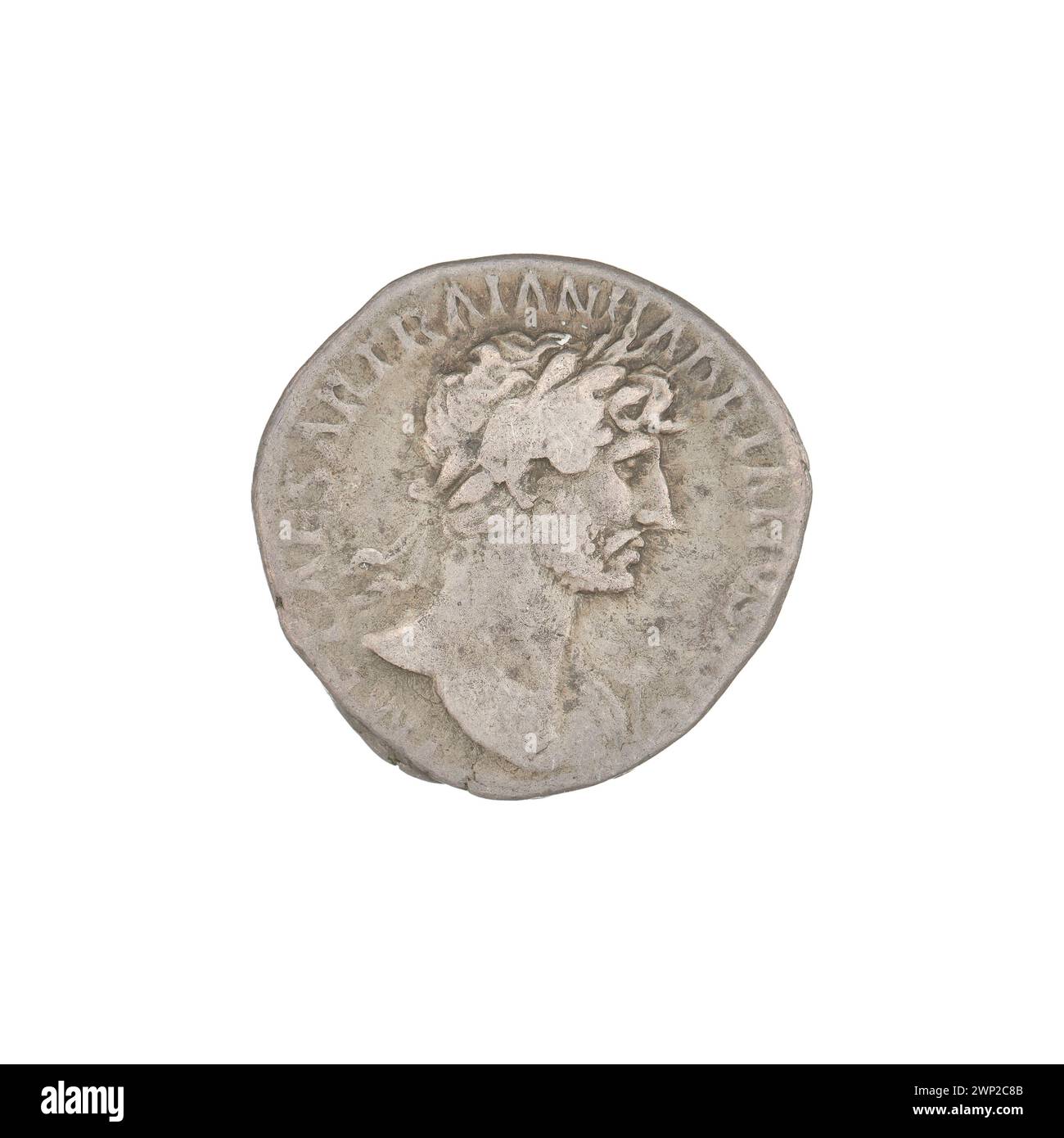 denarius; Hadrian (76-138; Roman emperor 117-138); 118 (118-00-00-118-00-00);Salus (Personification), Patery, Busters, Bay Wreaths Stock Photo