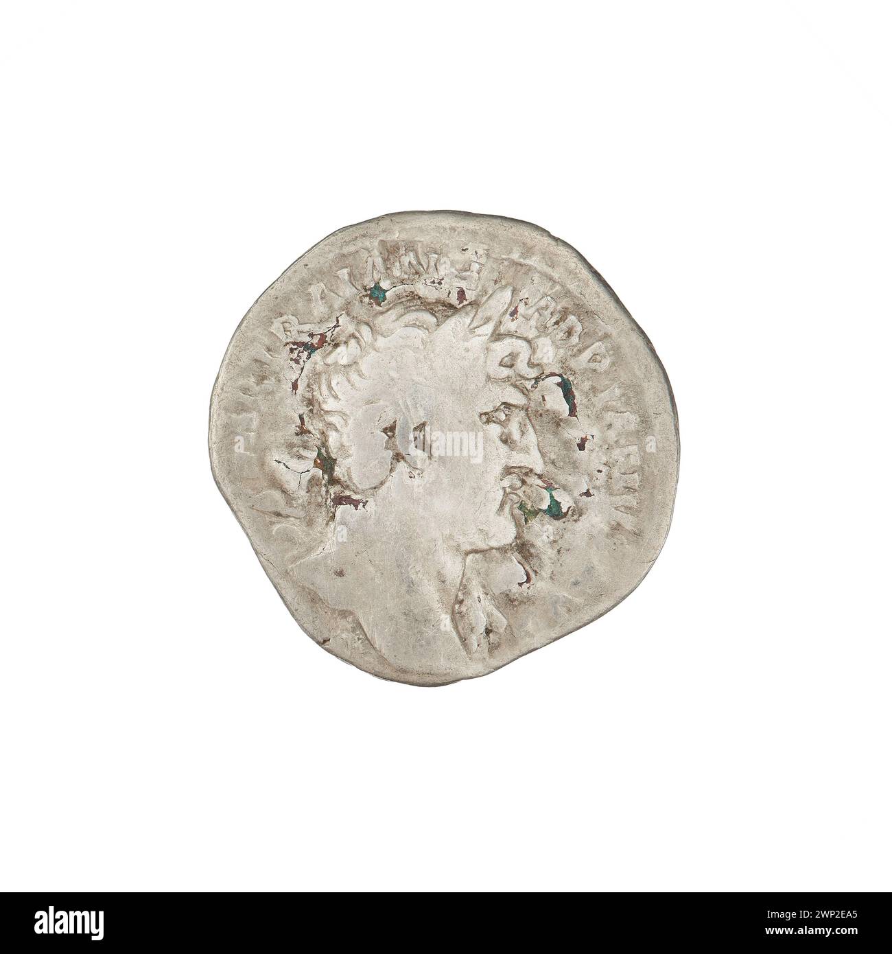denarius; Hadrian (76-138; Roman emperor 117-138); 119-122 (118-00-00-118-00-00);Liberalitas (personification), busts, tessera (attribute), laurel wreaths Stock Photo